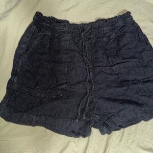 Time and Tru Black Drawstring High-Waist Shorts